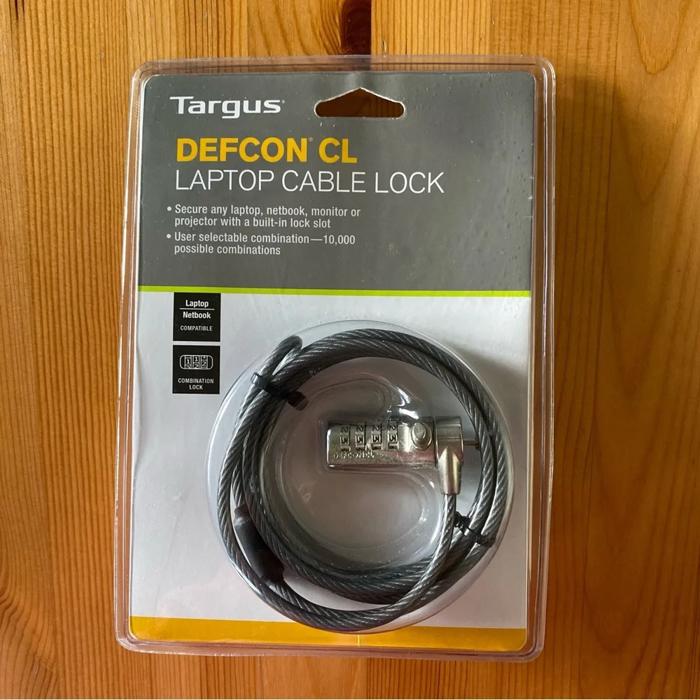 NWT Targus DEFCON Cable Lock For Notebook Computers